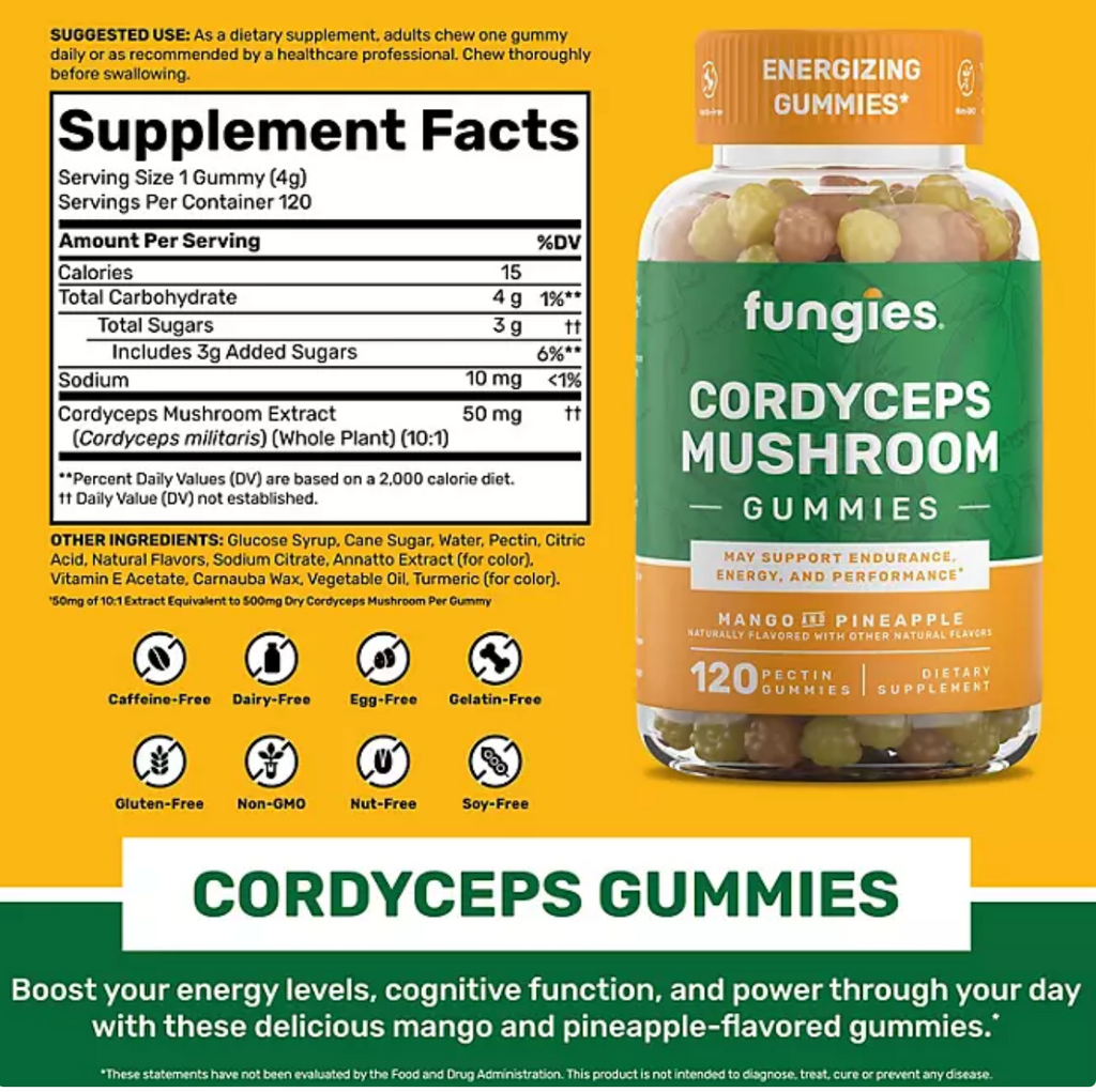 Fungies Cordyceps Mushroom Gummies 120 ct.