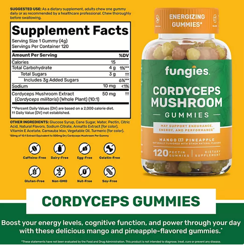 Fungies Cordyceps Mushroom Gummies 120 ct.