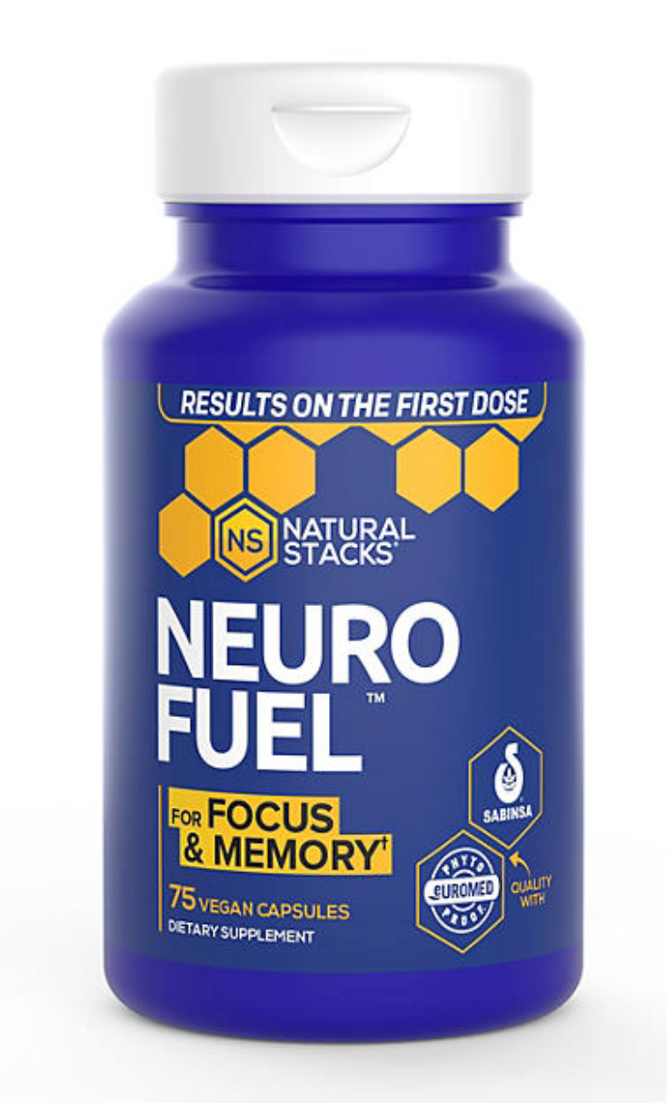 Natural Stacks Neuro Fuel Vegan Capsules for Focus and Memory 75 ct.