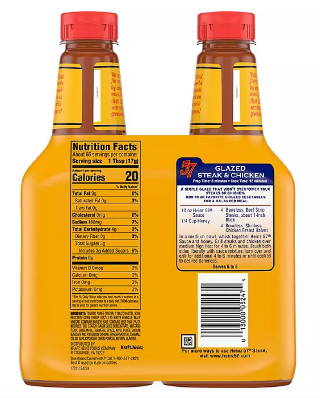 Heinz 57 Sauce 20 oz., 2 pk.