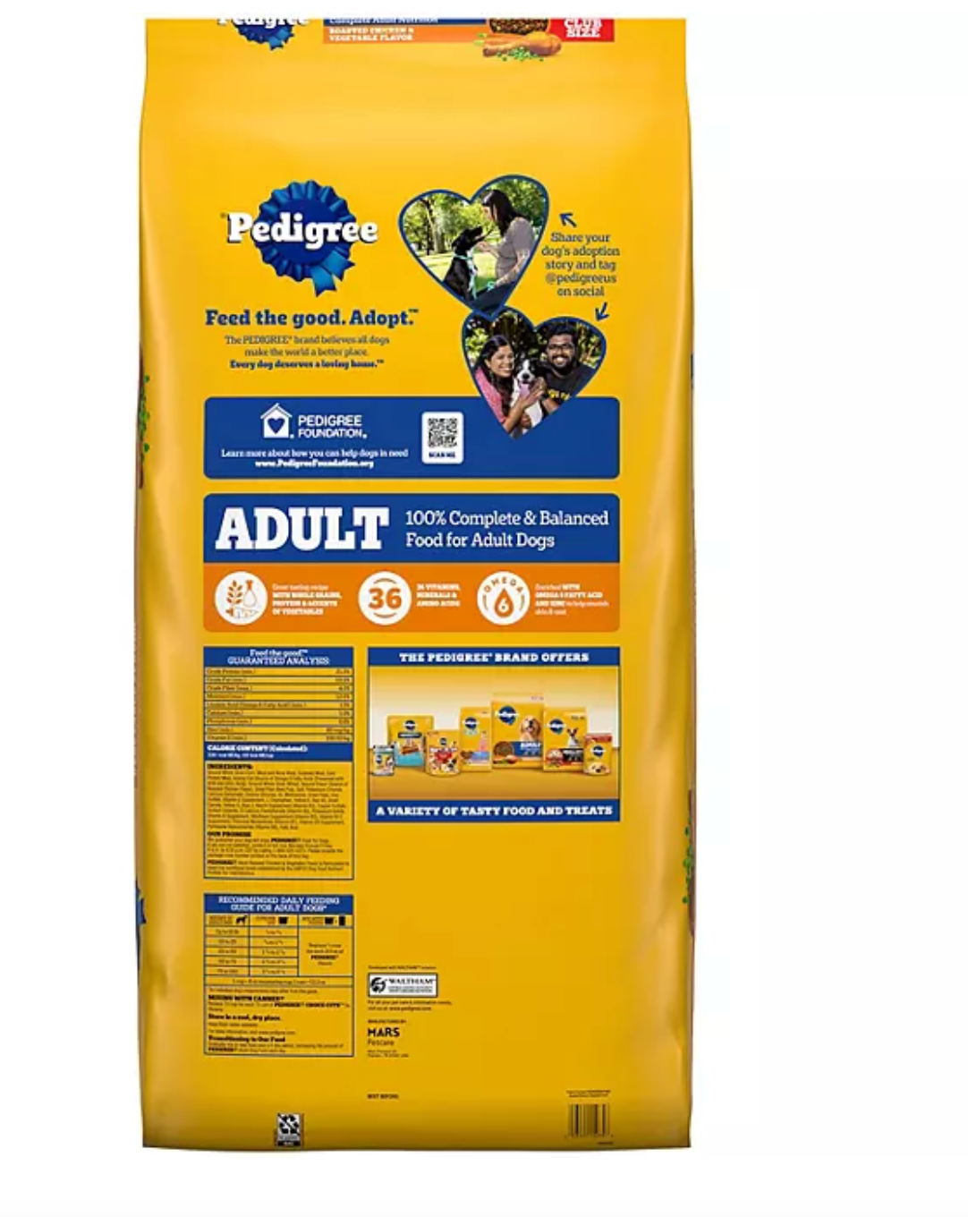 PEDIGREE Adult All Breed Roasted Chicken & Vegetable Dry Dog Food, 50 lbs