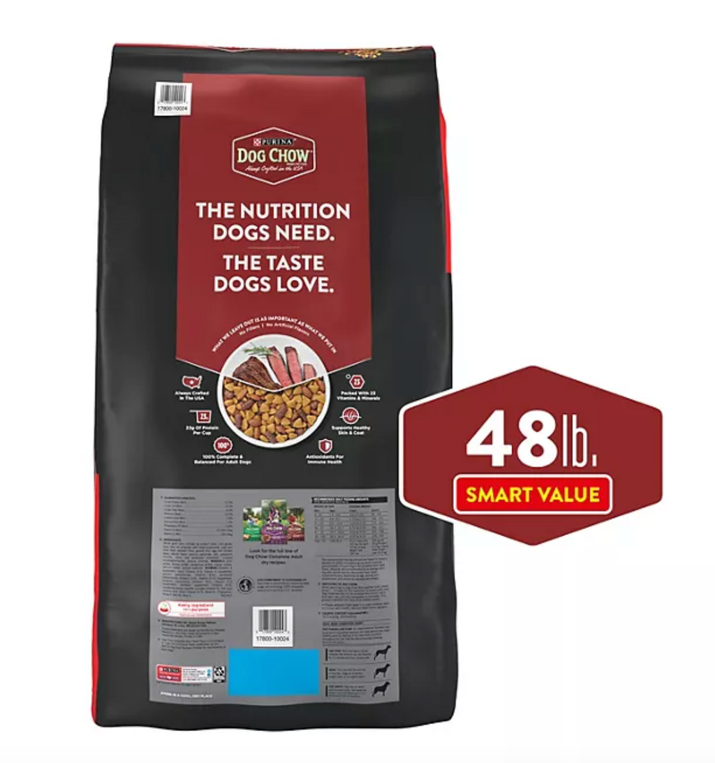 Purina Dog Chow Complete Adult Dry Dog Food, Beef Flavor 48 lbs.