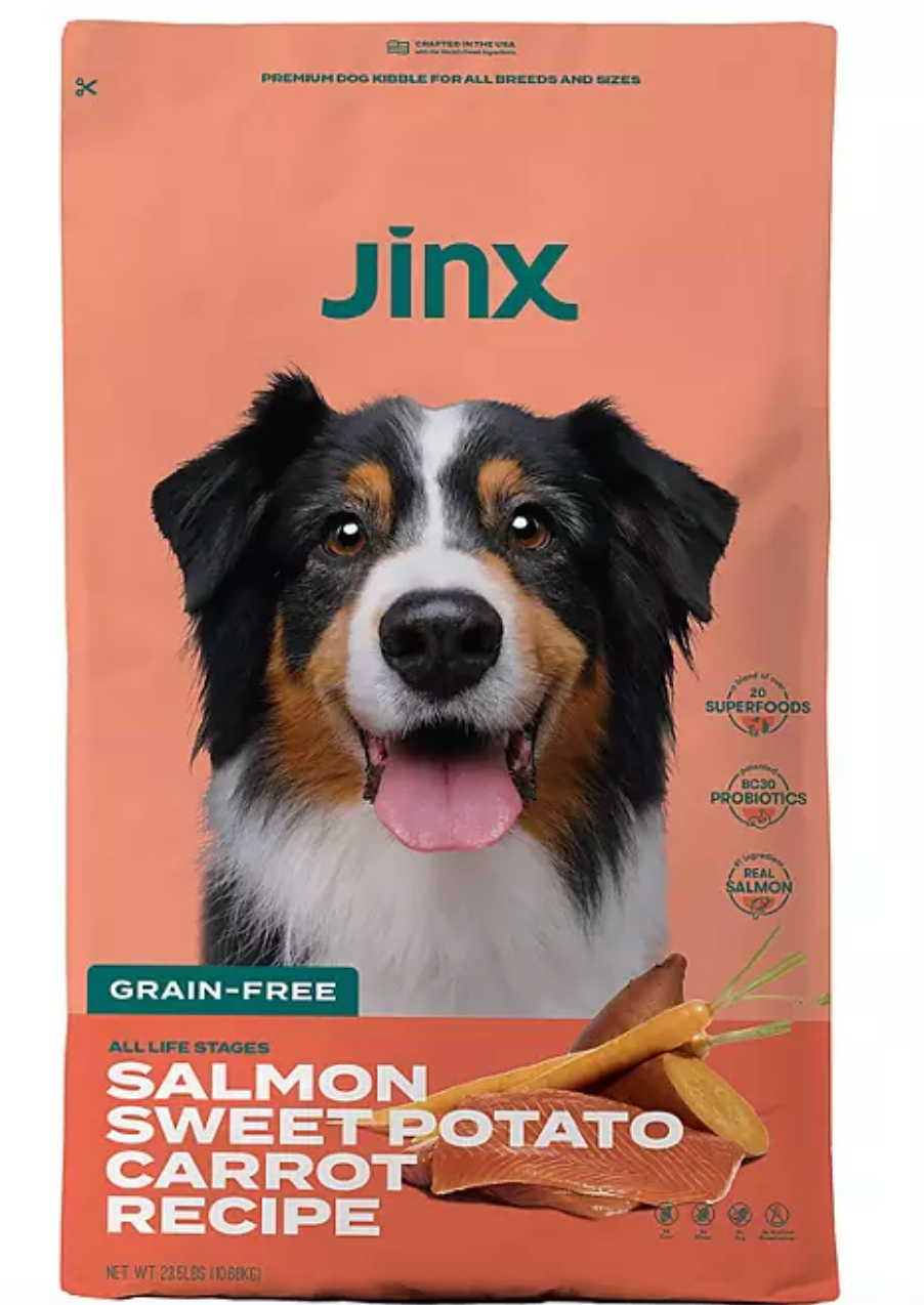 Jinx Grain Free Dry Dog Food Salmon, Sweet Potato & Carrot Recipe, 23.5 lbs.