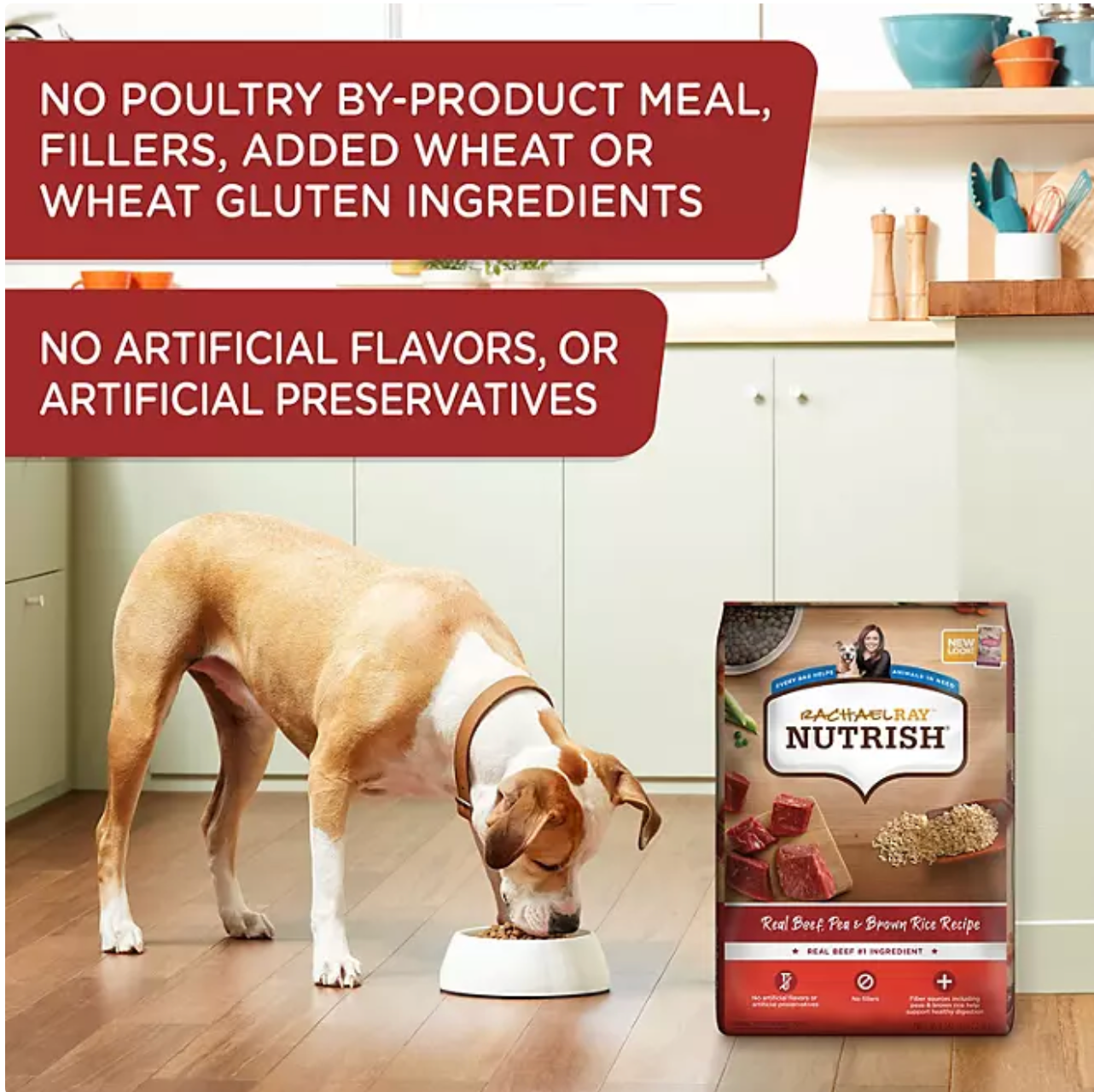 Rachael Ray Nutrish Dry Dog Food, Real Beef, Pea & Brown Rice Recipe 50 lbs.