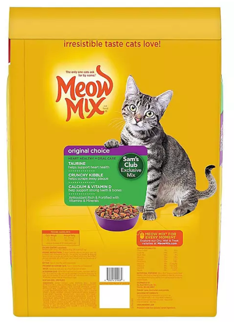 Meow Mix Original Choice Dry Cat Food, Heart Healthy & Oral Care Formula 32 lbs.