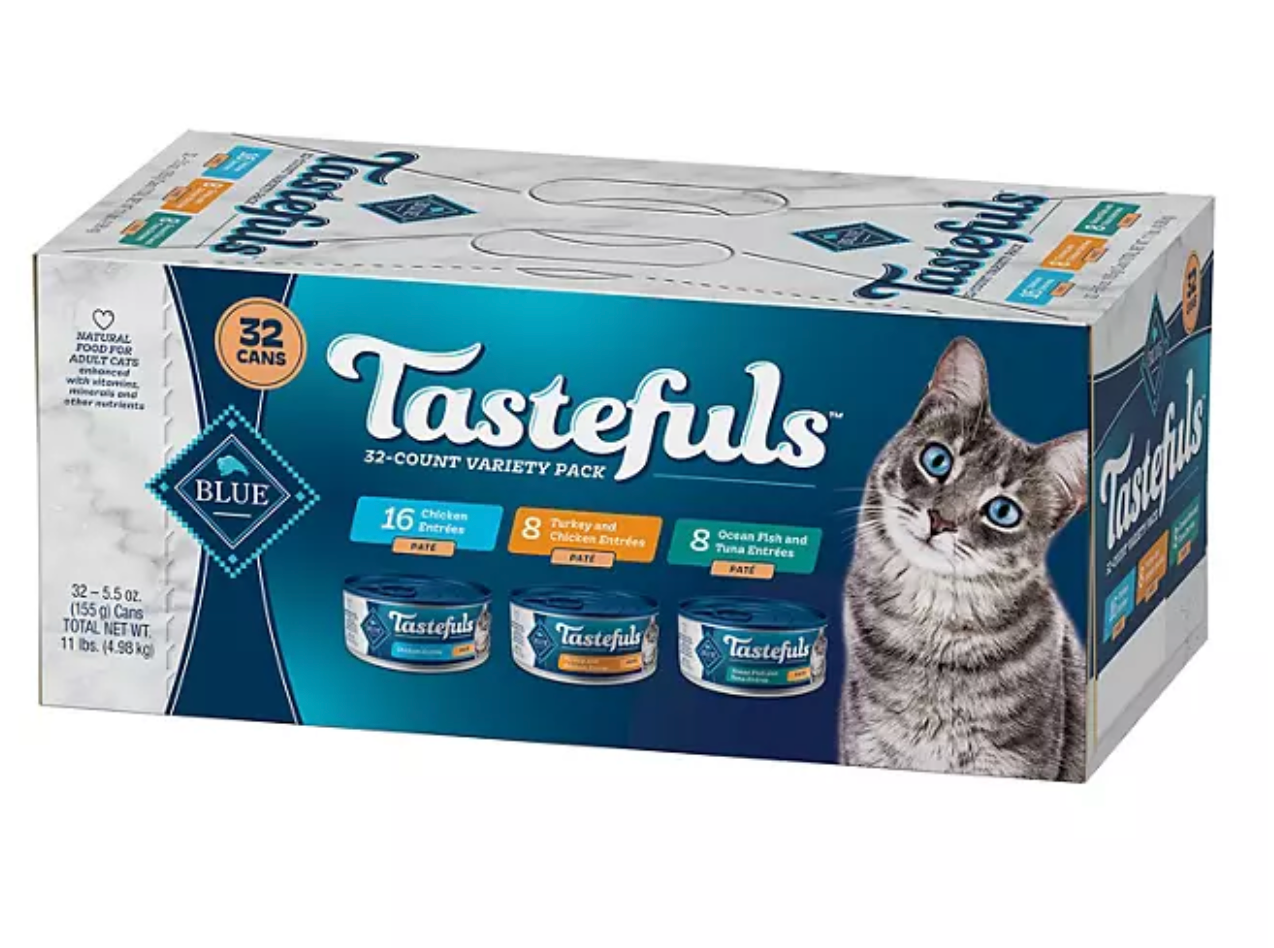 Blue Buffalo Tastefuls Pate Wet Cat Food, Variety Pack 5.5 oz., 32 ct.