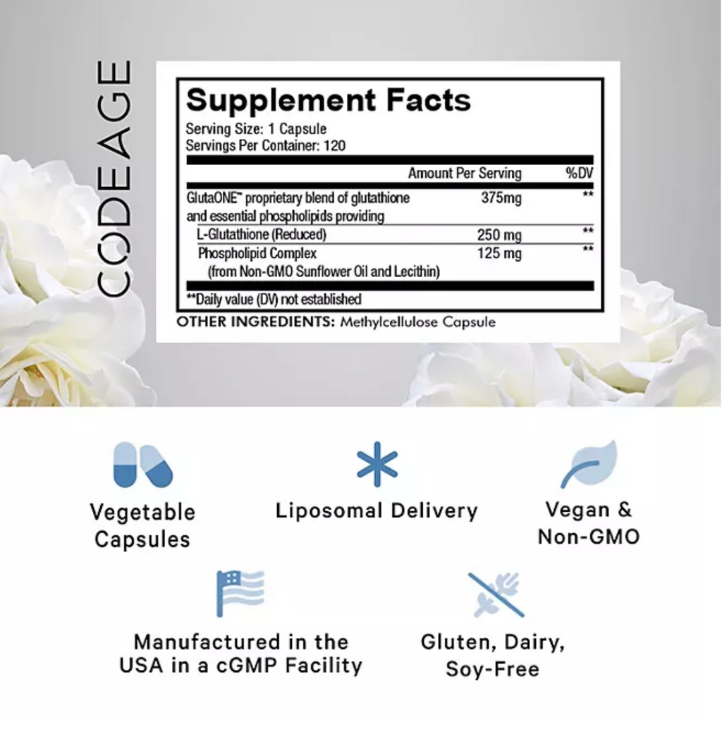 Codeage Liposomal Glutathione Essential Phospholipids Antioxidant Capsules 120 ct.